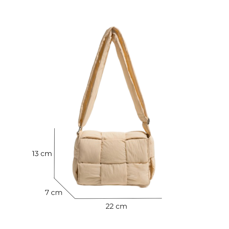 Bolsa Saffron Puffer Pequena com Alça Trançada