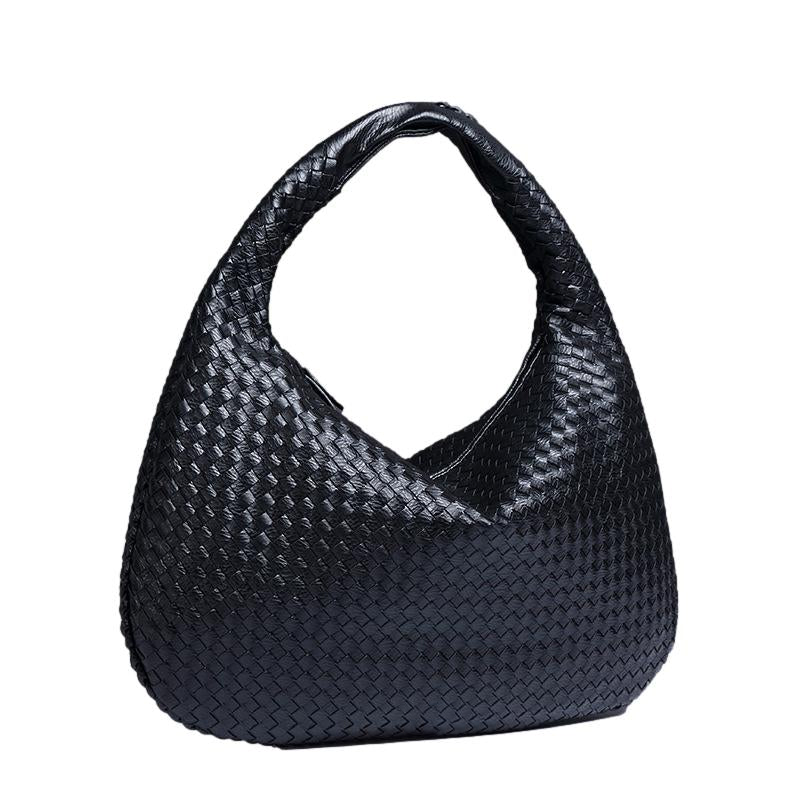 Bolsa Cyrene Hobo Grande em Couro Entrelaçado