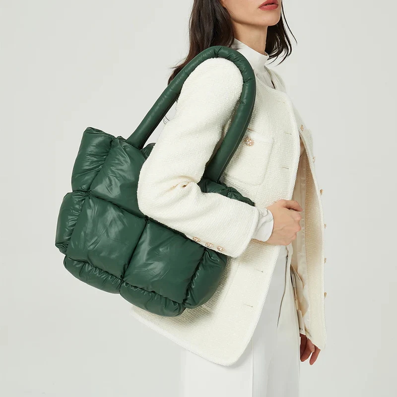 Bolsa Tamira Tote de Couro Puffer