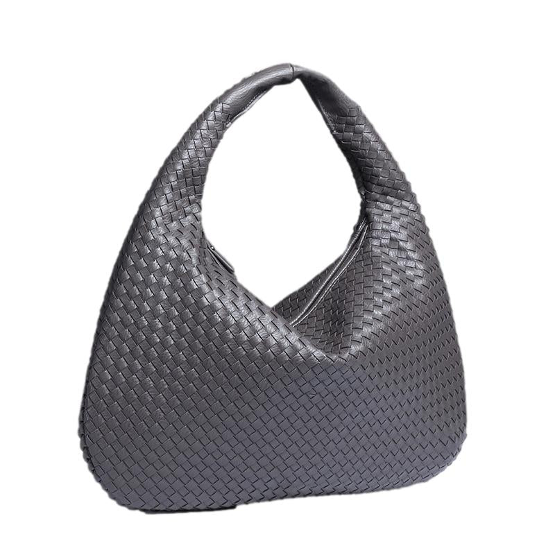 Bolsa Cyrene Hobo Grande em Couro Entrelaçado