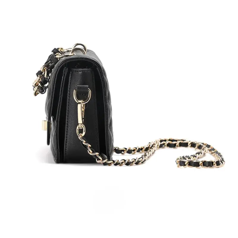 Bolsa Margot Pequena de Couro com Ferragem Banhada a Ouro