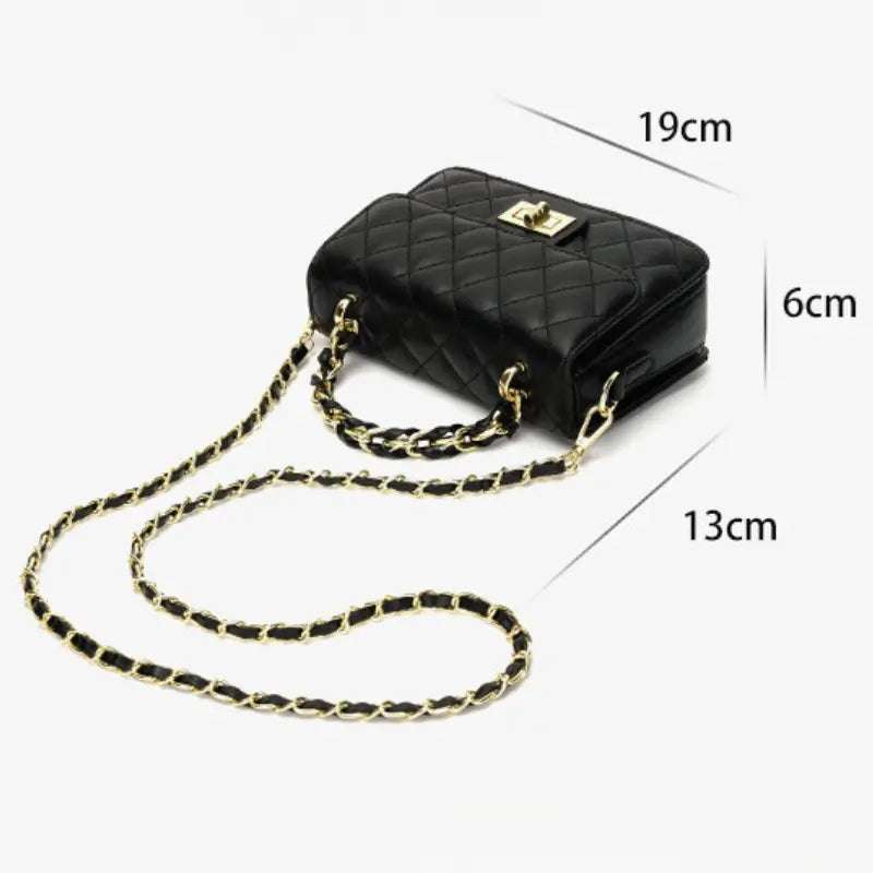 Bolsa Margot Pequena de Couro com Ferragem Banhada a Ouro