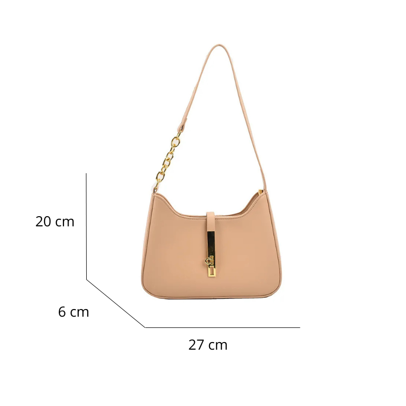 Bolsa Elowen de Ombro Compacta de Couro com Fechadura Magnética