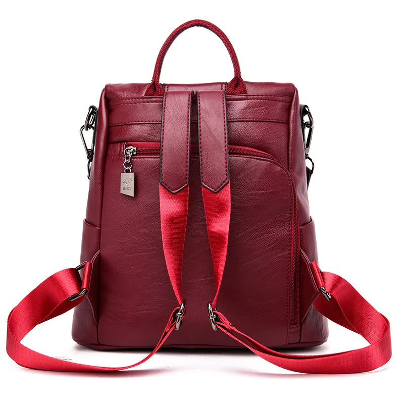 Mochila Avery Feminina de Couro com Design Antifurto