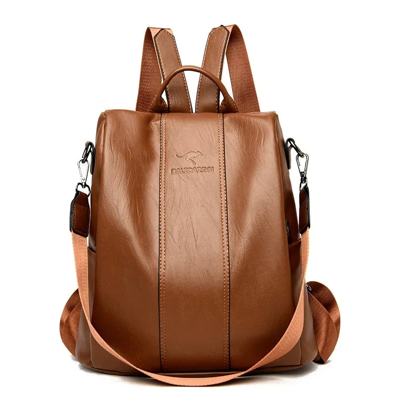 Mochila Avery Feminina de Couro com Design Antifurto