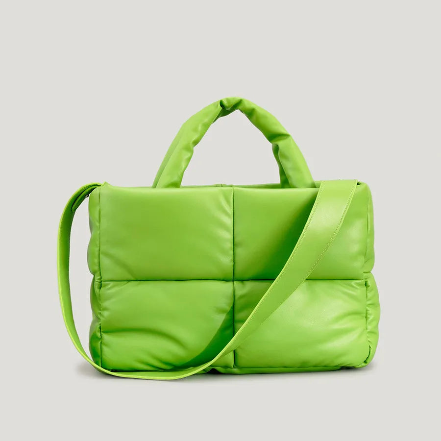Bolsa Tamira Tote de Couro Puffer