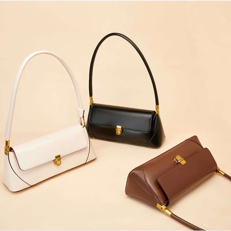 Bolsa Elysia Baguete de Couro Retrô