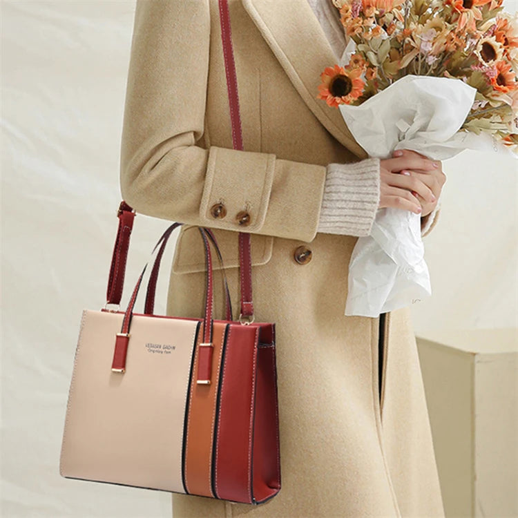 Bolsa Eva de Ombro em Couro Patchwork