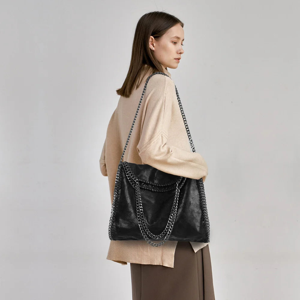 Bolsa Elise de Ombro com Alça de Corrente
