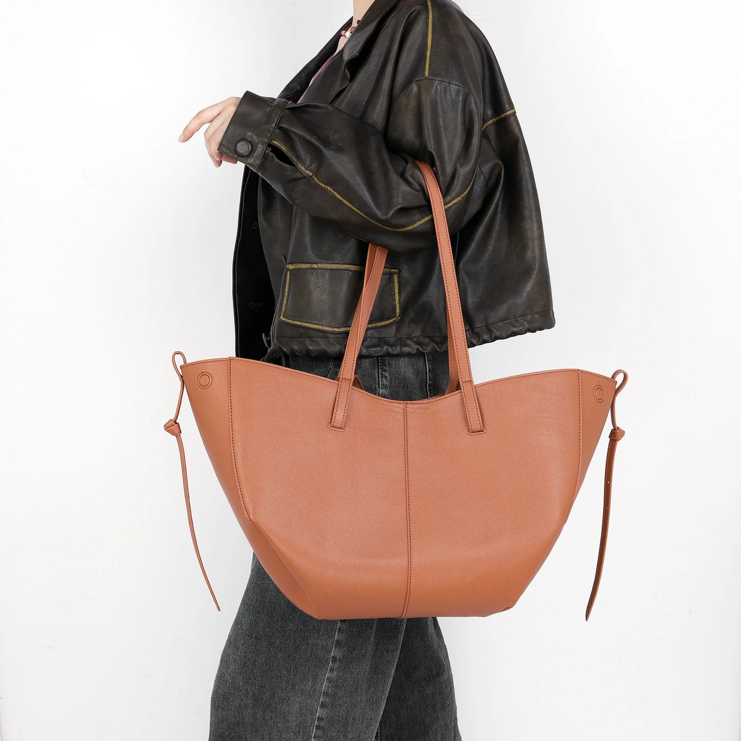 Bolsa Cowgirl Tote de Couro Grande