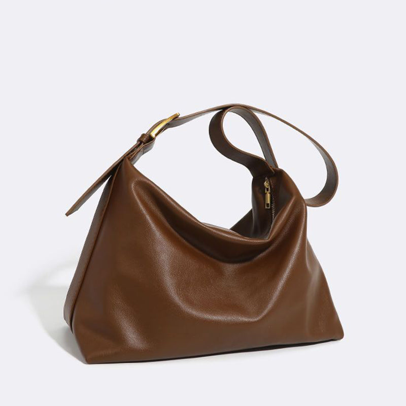 Bolsa Olivia Feminina Grande Transversal em Couro com Design Almofadado