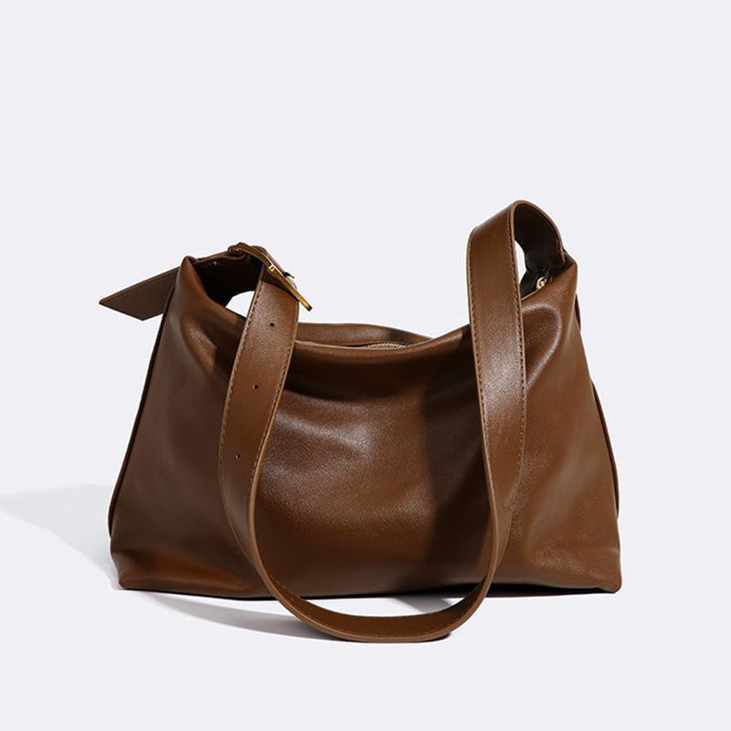 Bolsa Olivia Feminina Grande Transversal em Couro com Design Almofadado