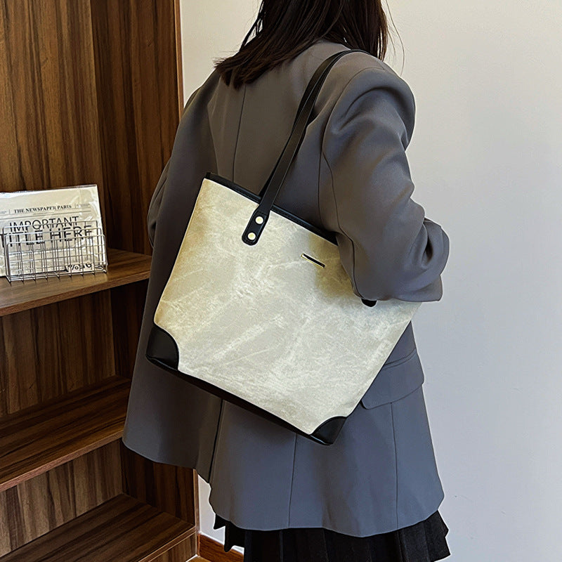 Bolsa Davina Tote Grande de Algodão e Couro