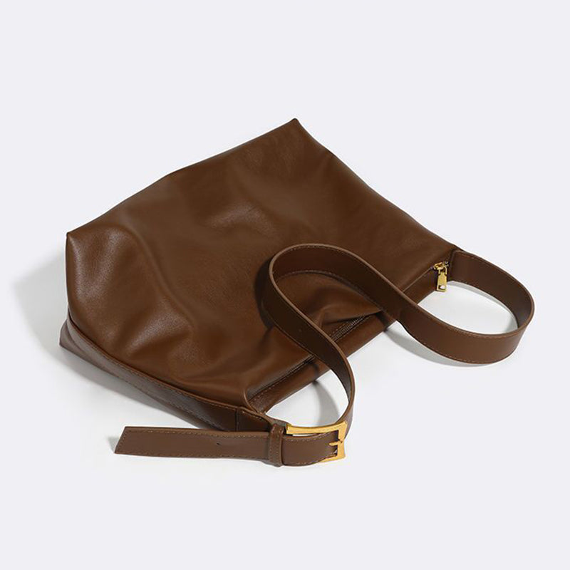 Bolsa Olivia Feminina Grande Transversal em Couro com Design Almofadado
