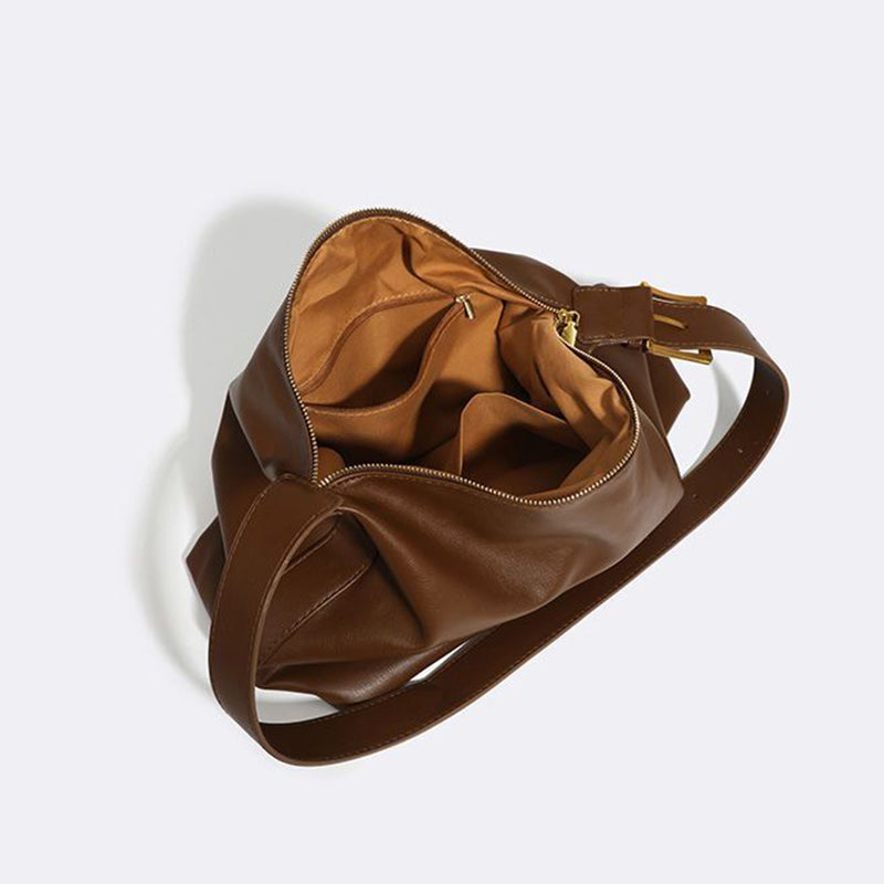 Bolsa Olivia Feminina Grande Transversal em Couro com Design Almofadado