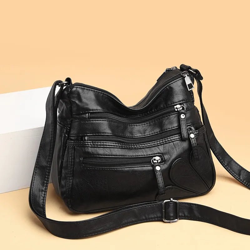 Bolsa Zipper Lovers de Couro Multi Compartimentos - La Rouge