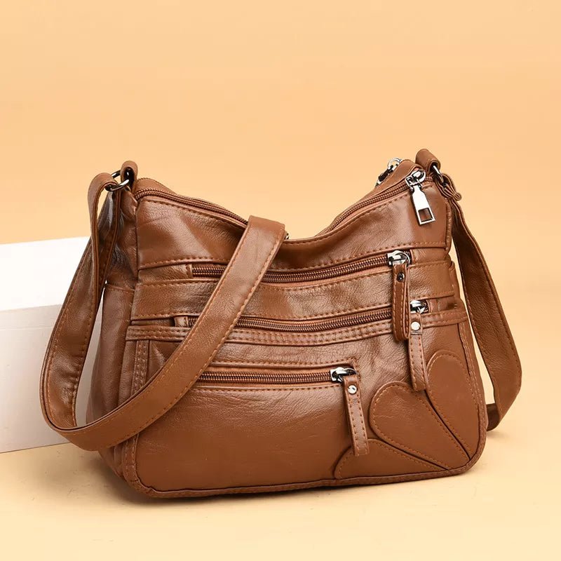 Bolsa Zipper Lovers de Couro Multi Compartimentos - La Rouge
