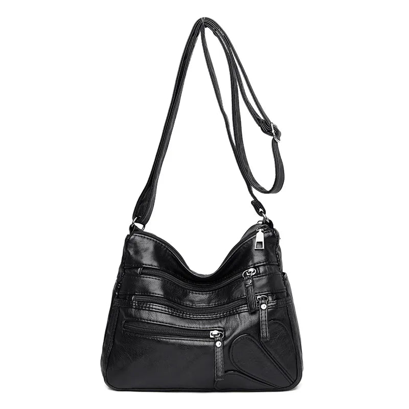 Bolsa Zipper Lovers de Couro Multi Compartimentos - La Rouge