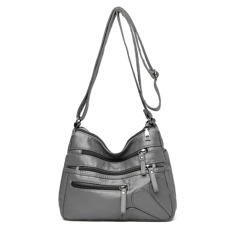 Bolsa Zipper Lovers de Couro Multi Compartimentos - La Rouge