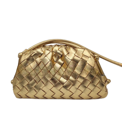 Bolsa Eudora Pequena em Couro Trançado