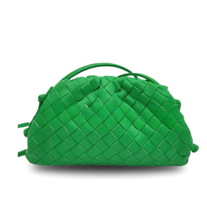 Bolsa Eudora Pequena em Couro Trançado