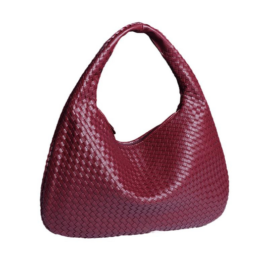 Bolsa Cyrene Hobo Grande em Couro Entrelaçado