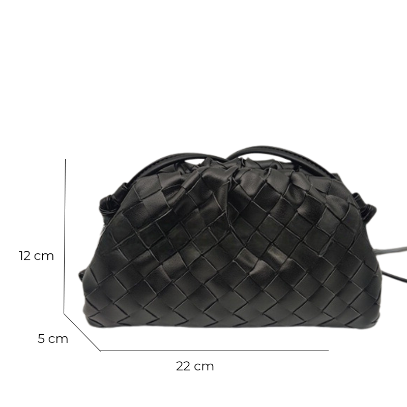 Bolsa Eudora Pequena em Couro Trançado