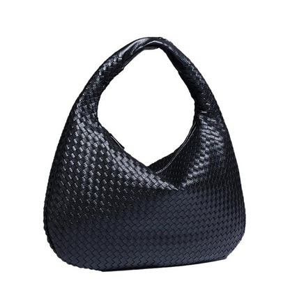 Bolsa Cyrene Hobo Grande em Couro Entrelaçado