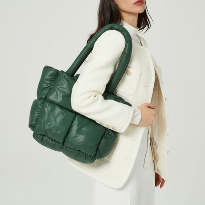 Bolsa Tamira Tote de Couro Puffer