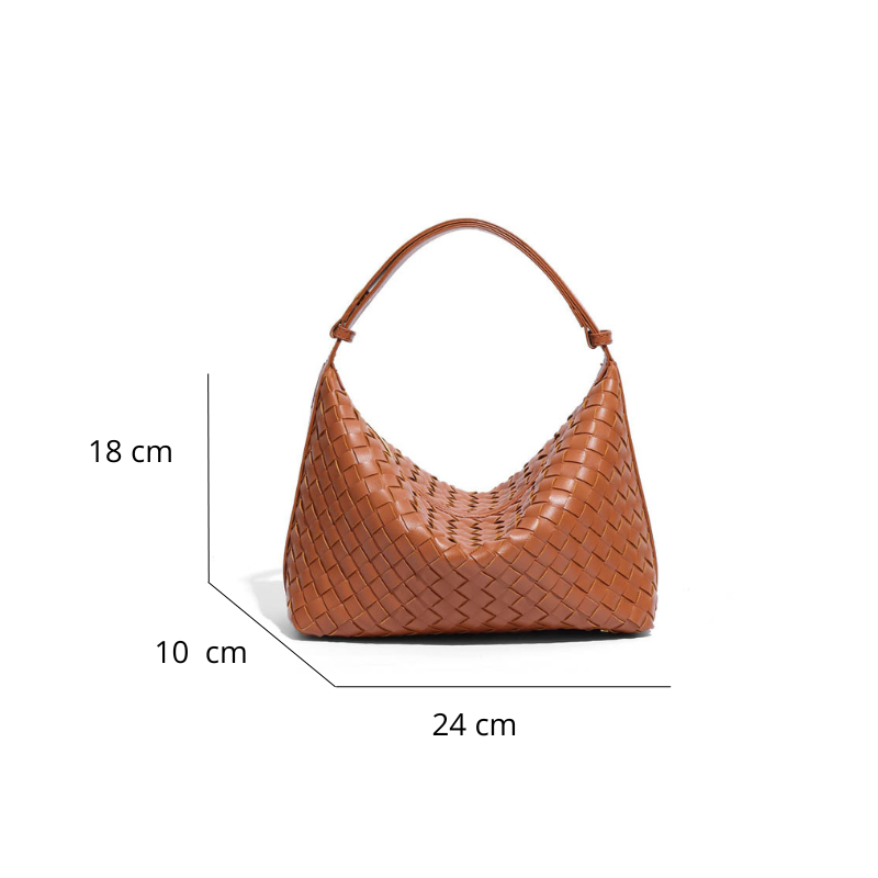 Bolsa Parachute Fondant de Ombro Pequena de Couro Entrelaçado