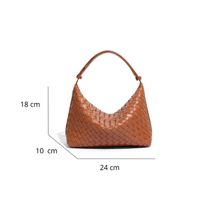 Bolsa Parachute Fondant de Ombro Pequena de Couro Entrelaçado