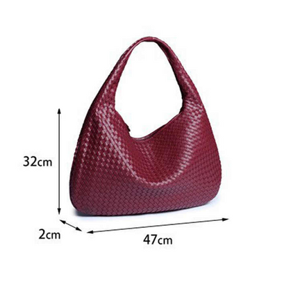 Bolsa Cyrene Hobo Grande em Couro Entrelaçado