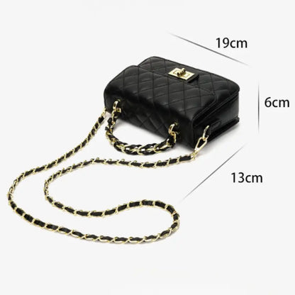 Bolsa Margot Pequena de Couro com Ferragem Banhada a Ouro
