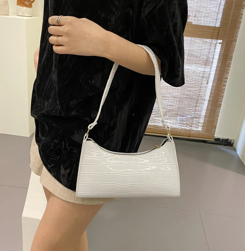 Bolsa Rachel com Padrão Jacaré