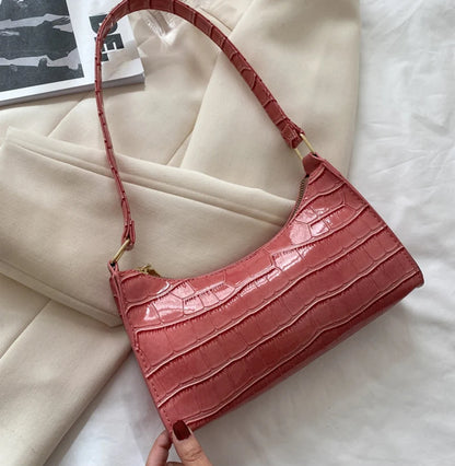 Bolsa Rachel com Padrão Jacaré