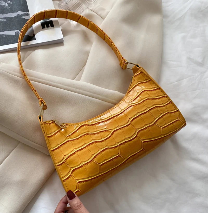 Bolsa Rachel com Padrão Jacaré