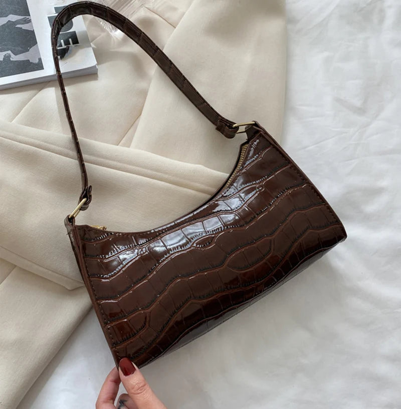 Bolsa Rachel com Padrão Jacaré