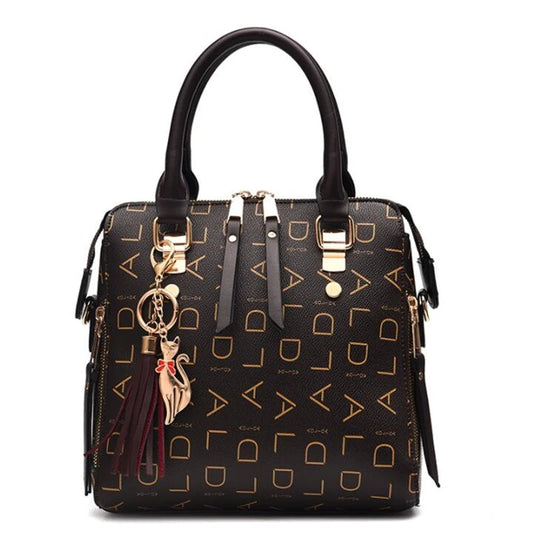 Bolsa Julia de Ombro de Couro com Tassel
