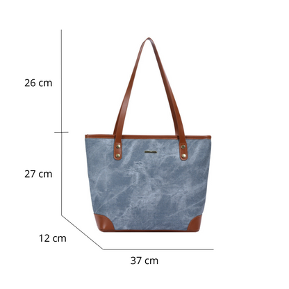 Bolsa Davina Tote Grande de Algodão e Couro