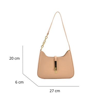 Bolsa Elowen de Ombro Compacta de Couro com Fechadura Magnética