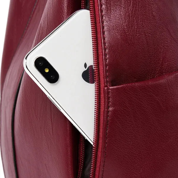 Mochila Avery Feminina de Couro com Design Antifurto
