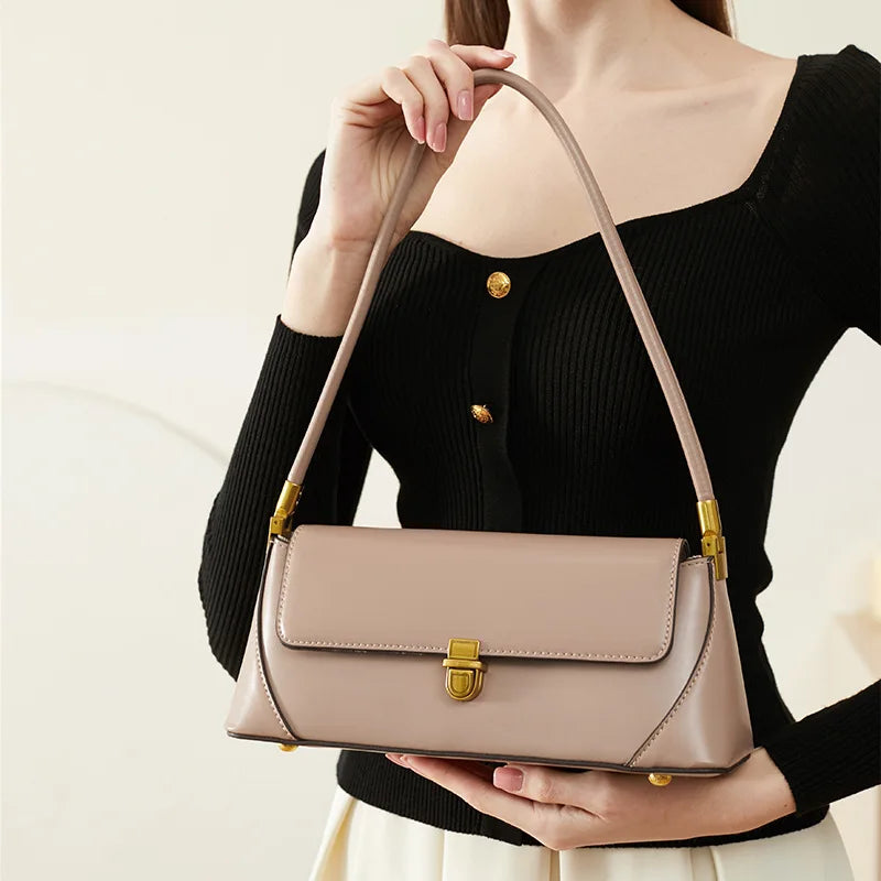 Bolsa Elysia Baguete de Couro Retrô