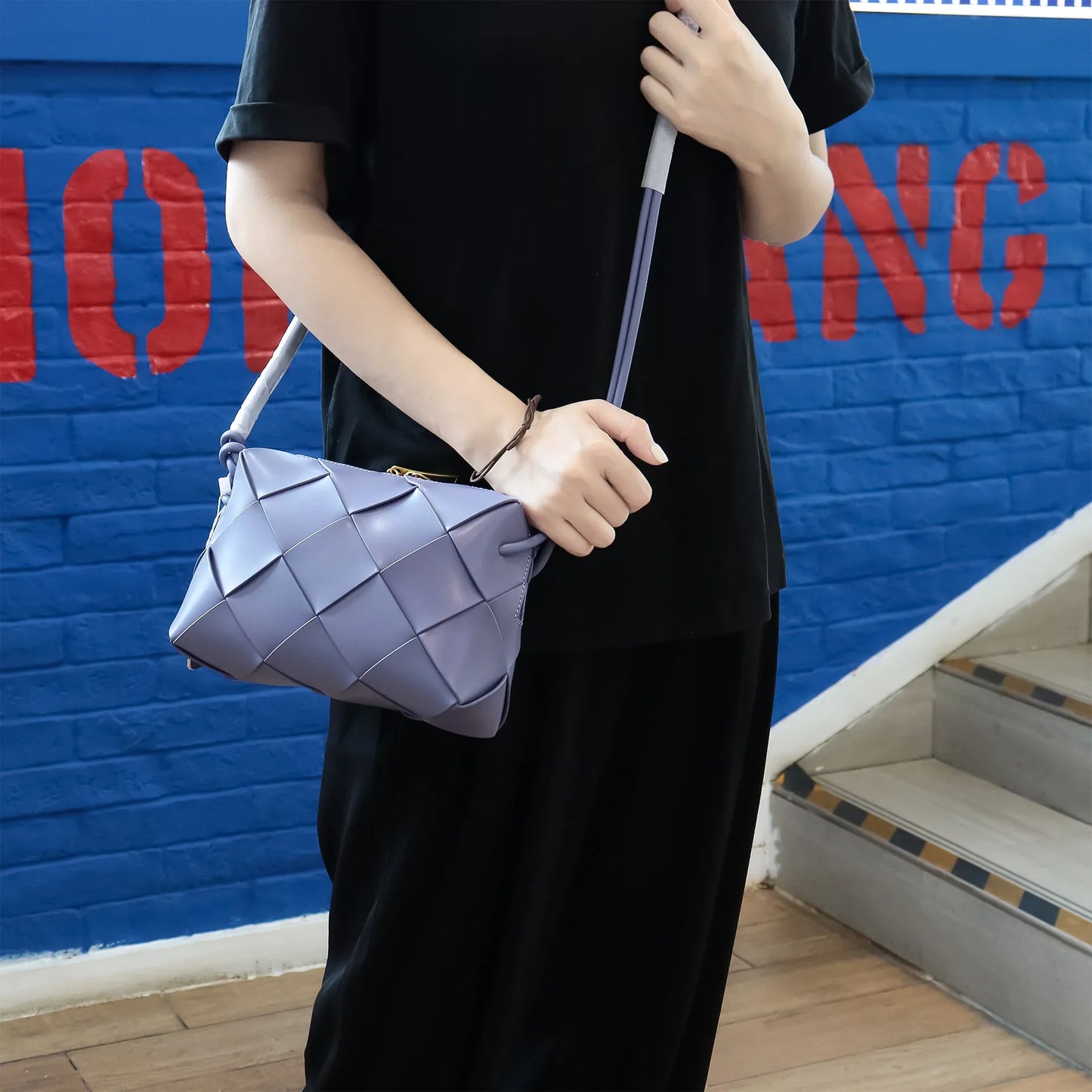 Bolsa Zadie Quilted Pequena de Couro Entrelaçado