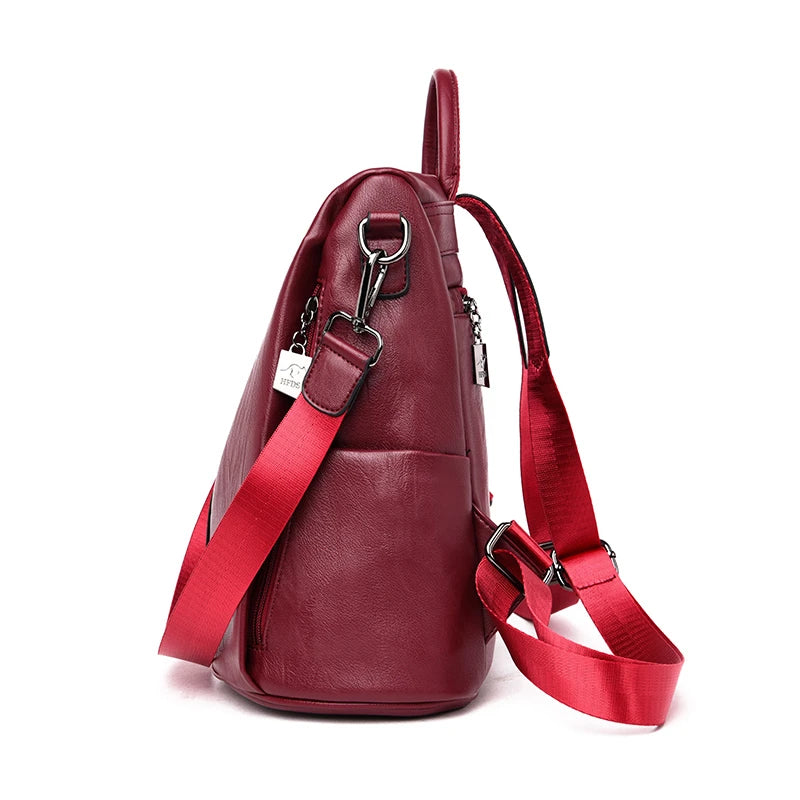 Mochila Avery Feminina de Couro com Design Antifurto