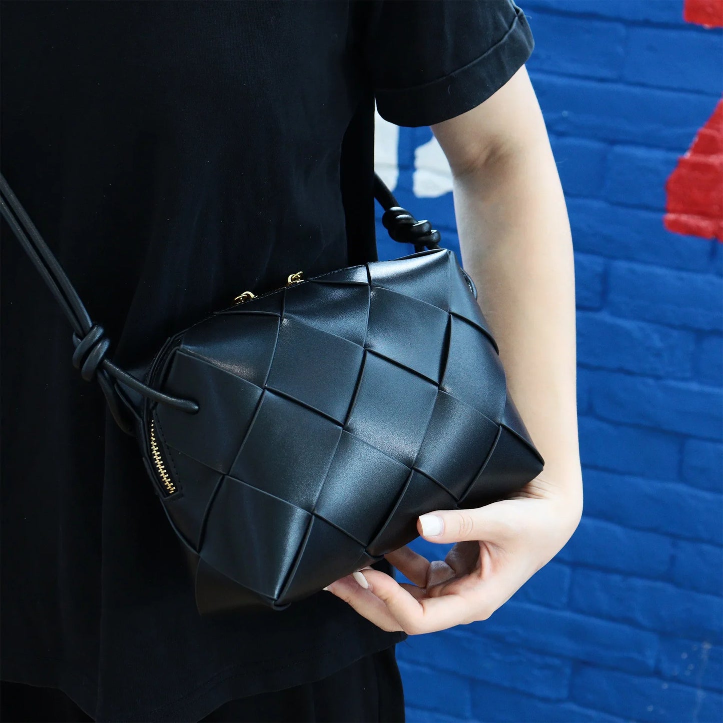 Bolsa Zadie Quilted Pequena de Couro Entrelaçado