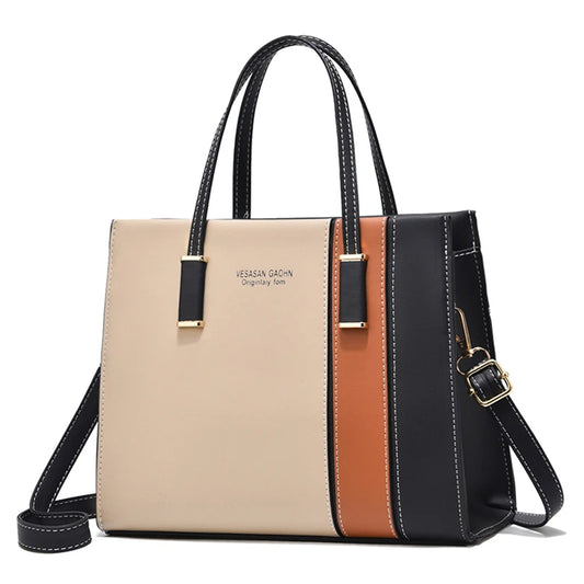 Bolsa Eva de Ombro em Couro Patchwork