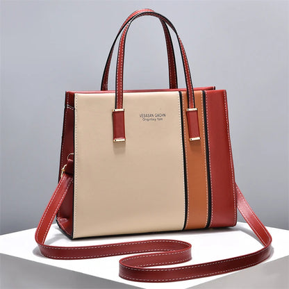 Bolsa Eva de Ombro em Couro Patchwork