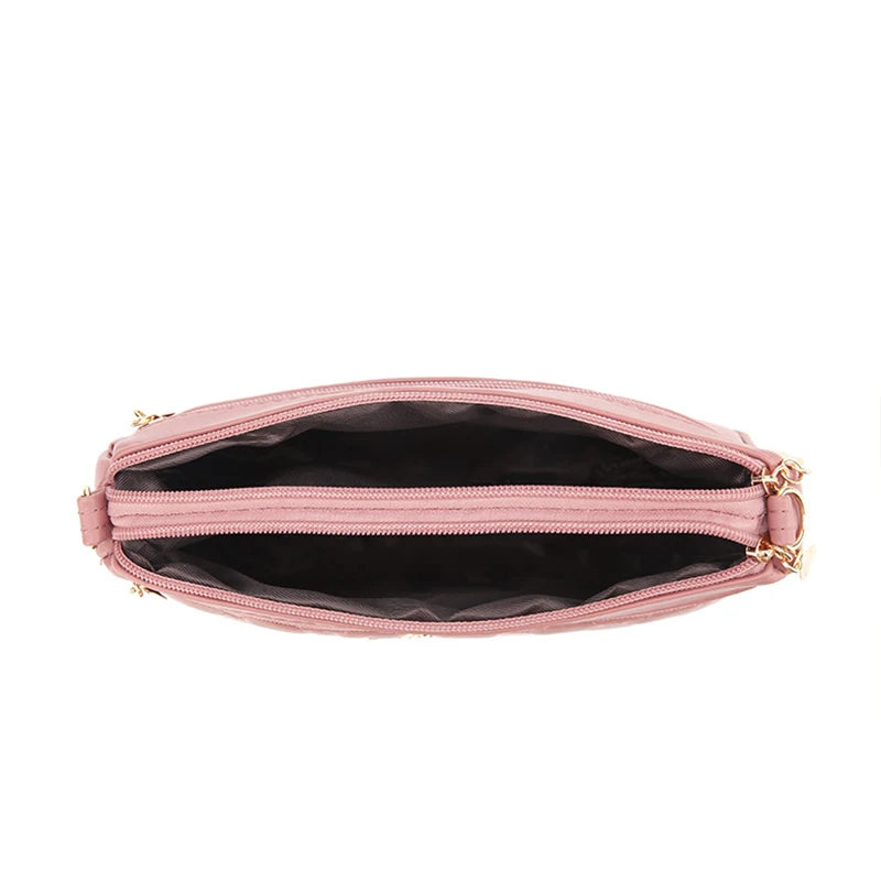 Bolsa Emery de Couro com Alça Transversal e Zíper