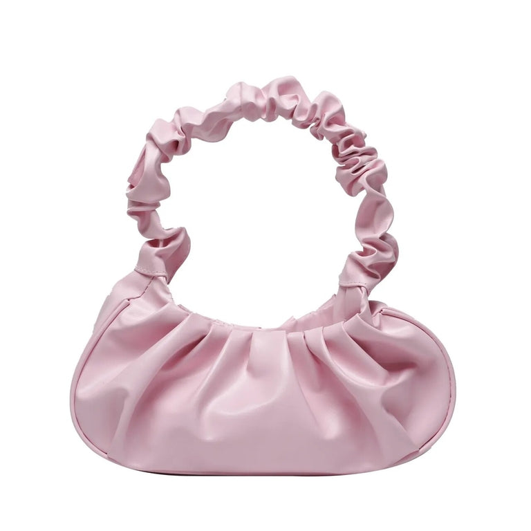 Bolsa Ruffle Shopper Puff em Couro