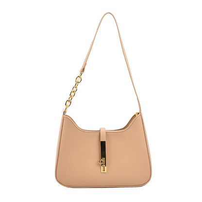 Bolsa Elowen de Ombro Compacta de Couro com Fechadura Magnética
